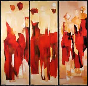 Hans van den Berg - Set van drie giclées op doek, Zonder titel - Ingelijst verkocht voor € 100!