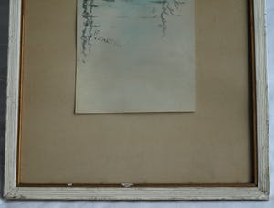 Niet of onleesbaar gesigneerd - Ingelijste gouache, Landschap – gesigneerd (Du Chattel?) - oud - kopen? Bied vanaf 1!