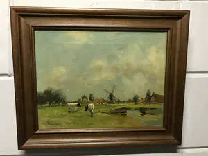 Toon Verplak - Hollands landschap met Koeien kopen? Bied vanaf 60!