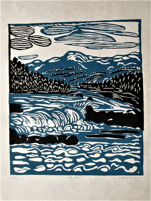 Maaike Braat - Mooie polychrome Houtsnede (oplage 80) potloodgesigneerd kopen? Bied vanaf 1!