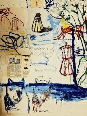 Raimundo Figueroa - Grote bewerkte Lithografie en Collage - oplage 75 - gesigneerd vendu pour 70€ !