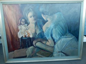 Niet of onleesbaar gesigneerd - schilderij,Hollandse/ Belgische school,20 e eeuw/110x140cm kopen? Bied vanaf 10!