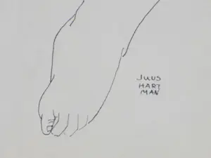 Juus Hartman - Zittend Naakt - Pentekening kopen? Bied vanaf 45!