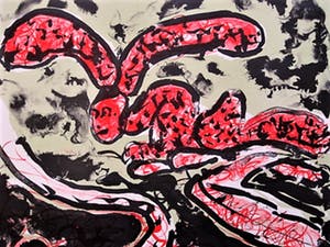 Gabriëlle Huig - Vroege (1964) Figuratieve "Rietveld Academie" Litho "Vuurvlieg" gesigneerd kopen? Bied vanaf 1!