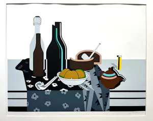 Rudi van de Wint - Stilleven met flessen en pijpen II kopen? Bied vanaf 60!