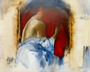 AcheterHans Vanhorck - Nude with robe, acrylverf op doek (groot)? Enchérissez de 395!