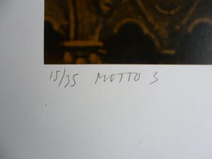 Bert Vredegoor - Zeefdruk, titel, "Motto 3 ". kopen? Bied vanaf 35!