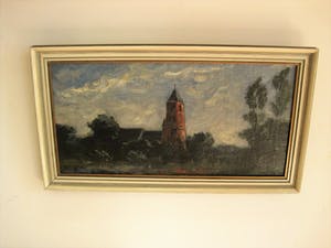 Henri van Lerven - Bekoorlijk 1920 impressionistisch olieverf "Kerk op de Veluwe" gesigneerd kopen? Bied vanaf 1!
