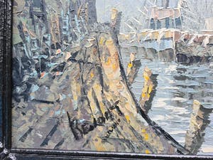 Niet of onleesbaar gesigneerd - Haven in de sneeuw kopen? Bied vanaf 1!