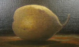 Niet of onleesbaar gesigneerd - Olieverf op doek, Stilleven met bloemen en peer - Ingelijst kopen? Bied vanaf 1!