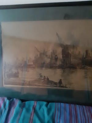 Johan Hendrik van Mastenbroek - Haven gezicht Rotterdamse haven uit 1906 kopen? Bied vanaf 50!