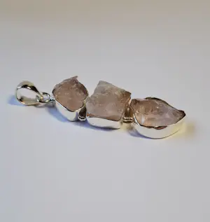 Nieuwe zilveren Ruwe rozenkwartshanger Sterlingzilveren 925 hanger kopen? Bied vanaf 75!