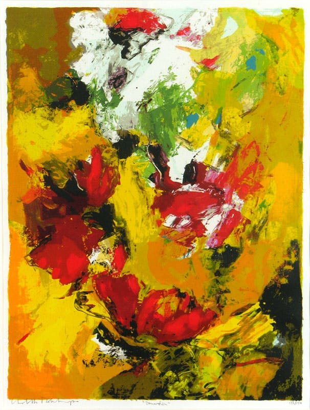 Charlotte Molenkamp - Gr Kleurenzeefdruk ZOMERTUIN Handgesigneerd kopen? Bied vanaf 125!