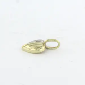 14k bicolor gouden hanger in een vorm van een hart met diamant kopen? Bied vanaf 35!