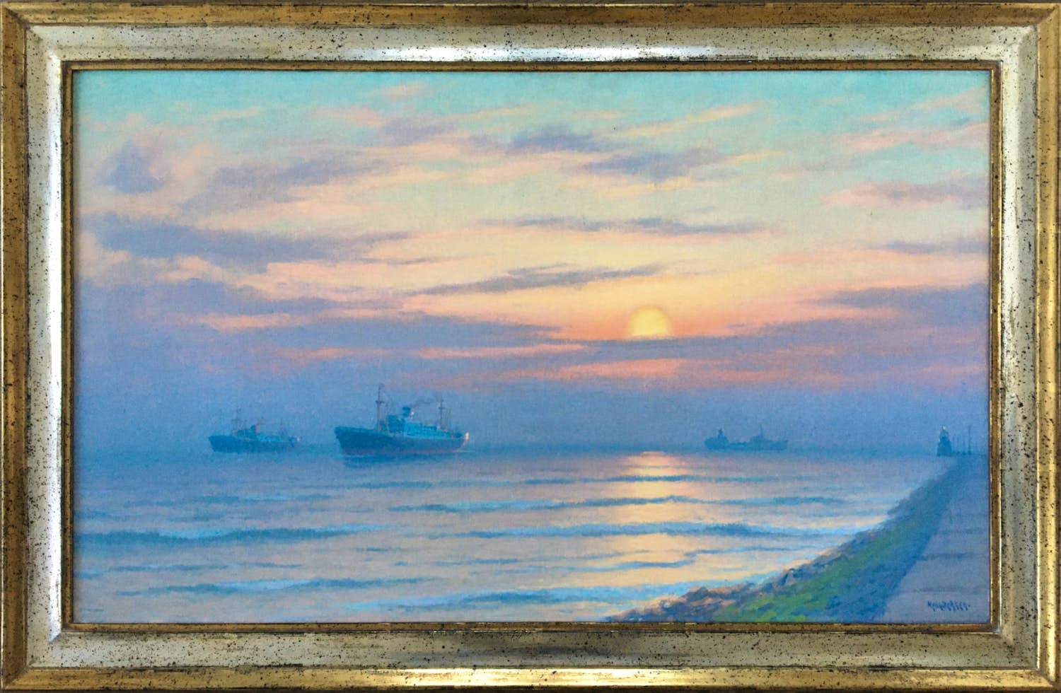 Henk Dekker - Avond, Hoek van Holland verkocht voor € 375!