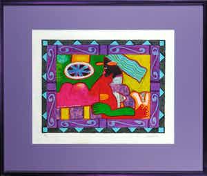 Clemens Briels - Zeefdruk, Un cierto dia la vida cambia - Ingelijst verkocht voor € 50!