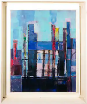 Klaas Boonstra - Olieverf op board, De stad - Ingelijst verkauft für € 300!