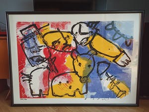Herman Brood - Hondje (zeer grote ingelijste zeefdruk) kopen? Bied vanaf 595!