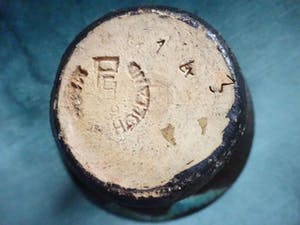 Pieter Groeneveldt - Mushroom kandelaar in Pruisisch blauw- turquoise- craquele kopen? Bied vanaf 50!