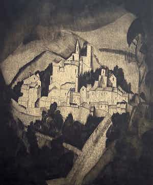 Lodewijk Schelfhout - Les Angles I, droge naald ets (5e staat) verkocht voor € 475!