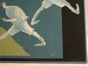 Guido van Driel - Ingelijste collage & tekening , “Golfers 2” – 1993 kopen? Bied vanaf 90!