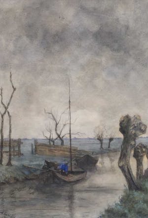 Niet of onleesbaar gesigneerd - B9620 - Boer in praam kopen? Bied vanaf 10!