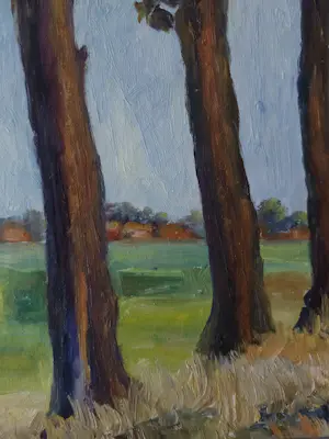 Niet of onleesbaar gesigneerd - Landschap met bomenrij kopen? Bied vanaf 10!