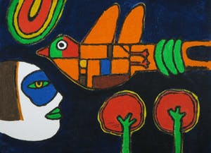 Corneille - Carborundum op geschept papier, Vamp lunaire et oiseau de nuit (Groot) kopen? Bied vanaf 500!