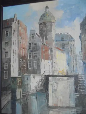 Louis Bron - Stadsgezicht Amsterdam van Louis Bron kopen? Bied vanaf 65!