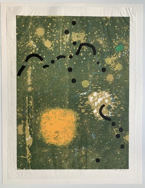 Jef Diederen - Kleurenhoutsnede op rijstpapier | zonder titel | 1987 kopen? Bied vanaf 100!