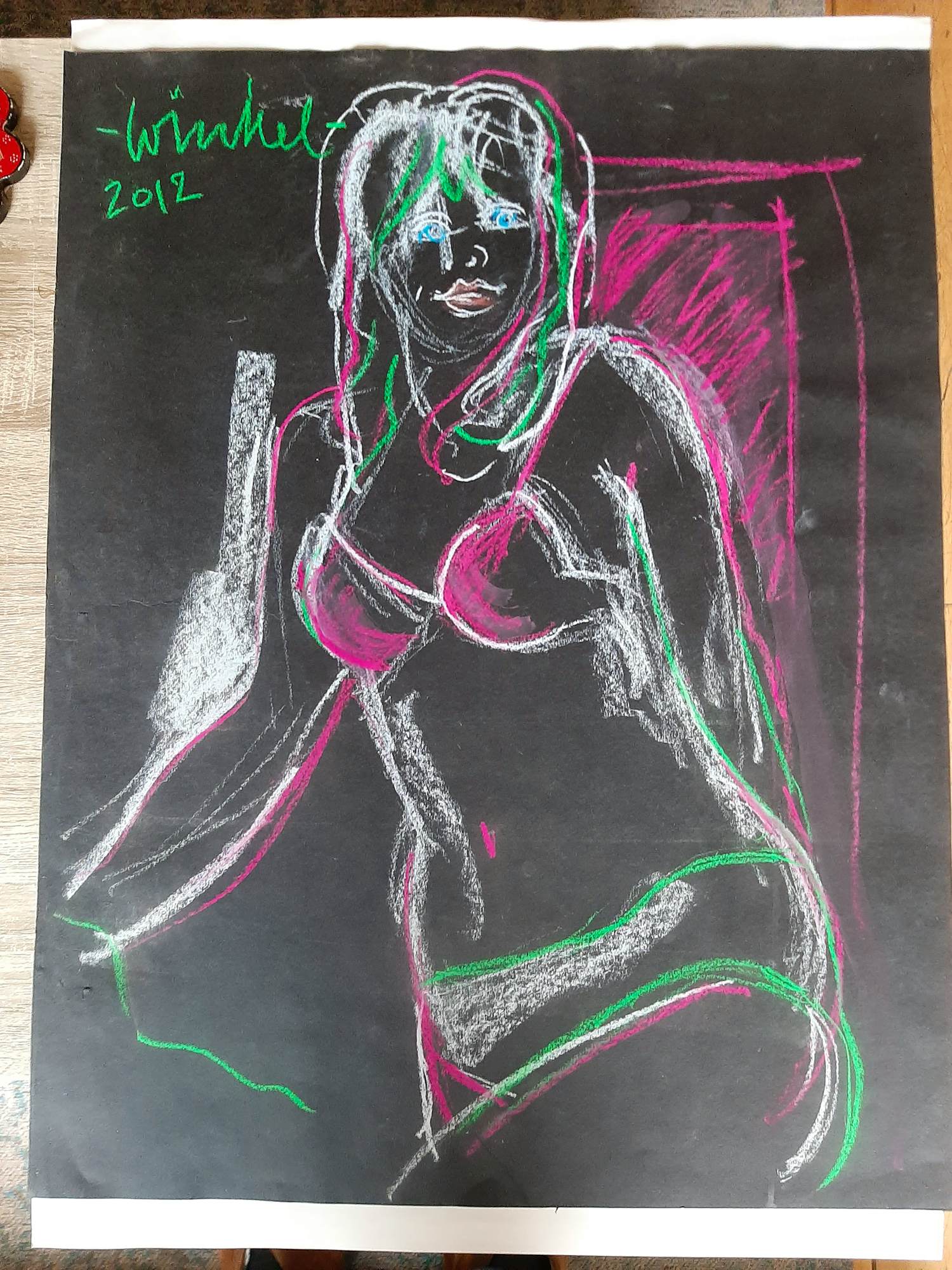 Michael Winkel - Krijttekening, vrouwelijk schoon kopen? Bied vanaf 35!