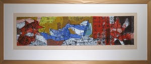 Mohammed Quraish - Zeefdruk, Flying II - Ingelijst (Groot kopen? Bied vanaf 50!