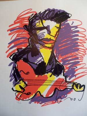 Herman Brood - Kleurenzeefdruk ELVIS Handgesigneerd!! kopen? Bied vanaf 215!