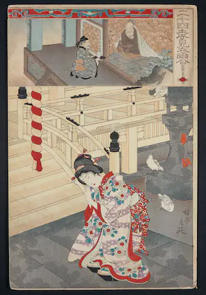 Toyohara Chikanobu - Houtdruk op karton, geen titel kopen? Bied vanaf 80!