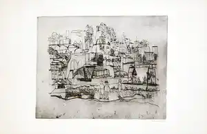 Henri Plaat - Ets, Zonder titel verkocht voor € 35!