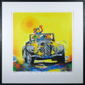 Ad Verstijnen - Zeefdruk, Citroën Oldtimer - Ingelijst kopen? Bied vanaf 50!