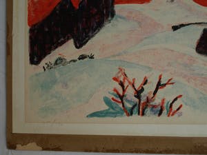 Willy Suter - Litho, “Sneeuwlandschap” – Kunst-Schoolplaat uit 1960 – V.AE.V.O. kopen? Bied vanaf 50!