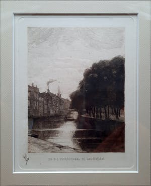 Buy Jan Hillebrand Wijsmuller - N.Z Voorburgwal Amsterdam - ingelijst? Bid from 85!