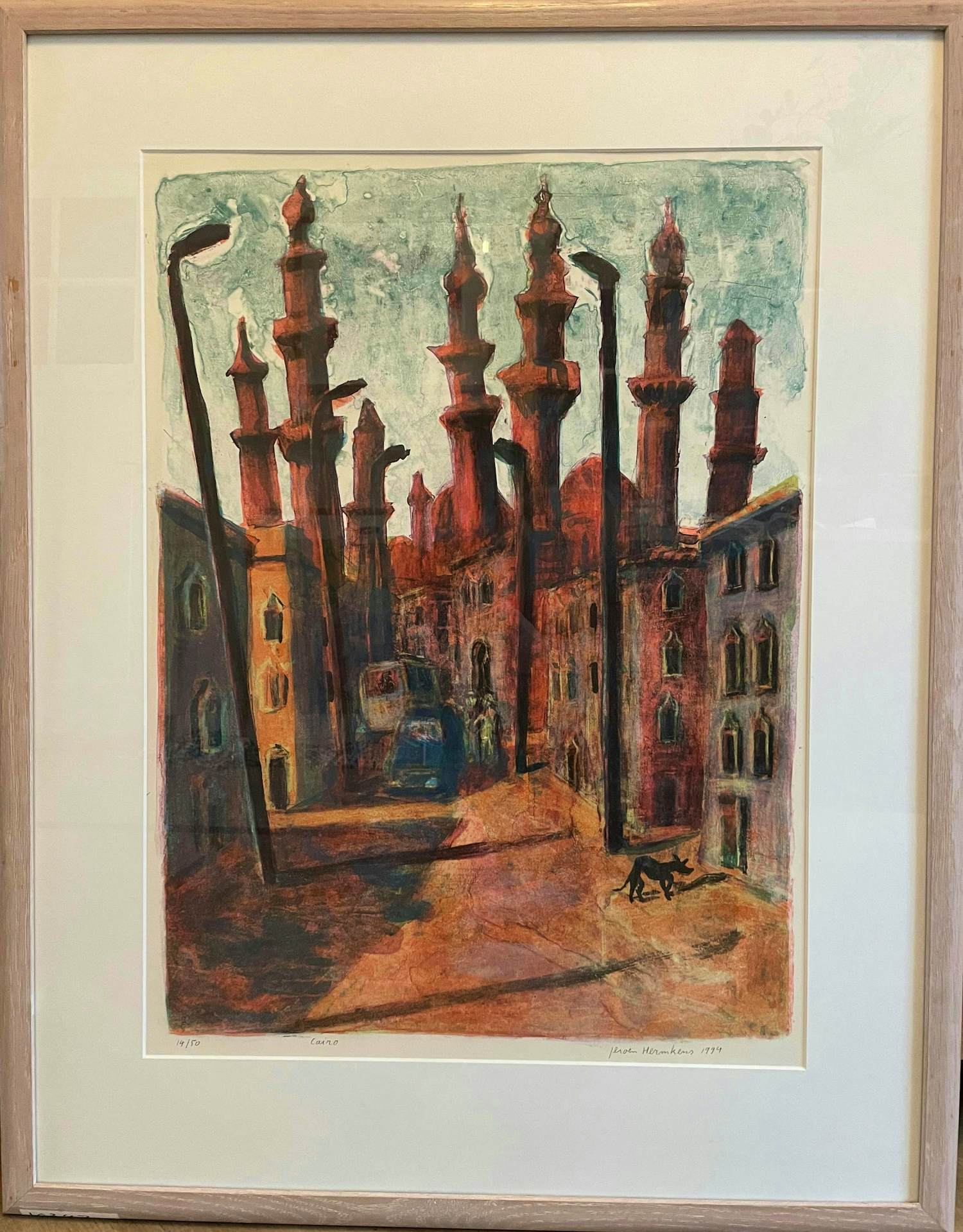 Jeroen Hermkens - Cairo - Litho - 1994 - Ingelijst kopen? Bied vanaf 60!