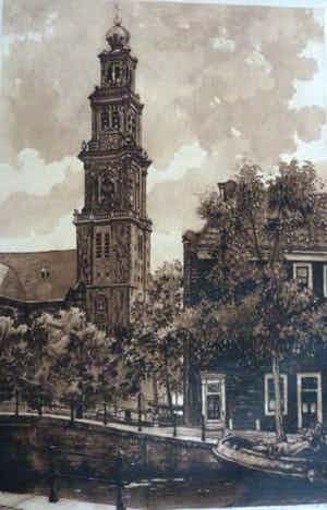 Cornelis Brandenburg - Amsterdam - Westerkerk verkocht voor € 80!