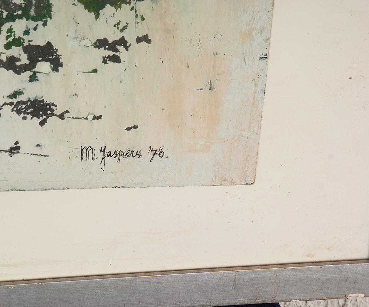 Marjan Jaspers - Naar buiten kijken - Acrylverf oliepastel en bister op papier - BKR Haarlem kopen? Bied vanaf 5!