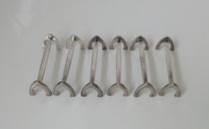 Georg Nilsson - Zes verzilverde art decoe messenleggers uitvoering Gero Zeist kopen? Bied vanaf 25!