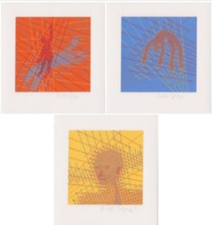 Willem F. Wagner - Drie handgesigneerde zeefdrukken: Geometrische Composities I, II, III kopen? Bied vanaf 25!