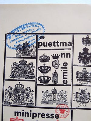 Emile Puettmann - Minipresse Dadaisme /Typografie - Lithografie 1974. kopen? Bied vanaf 10!