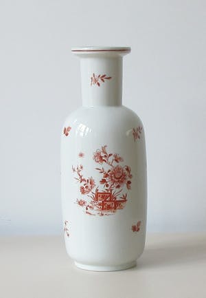 AcheterVista Alegre - Grote vaas met rood hand beschilderd decor? Enchérissez de 25!