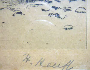 Herman Heuff - Winter in Zeeland -ets 1913- kopen? Bied vanaf 35!