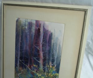 Klaas Pijlman - Aquarel , “Bos” – gesigneerd & ingelijst – Groot - 1965 kopen? Bied vanaf 75!