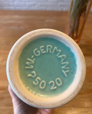 Scheurich Keramik - Turquoise West Germany vaas, Model 750 -20, 1970s kopen? Bied vanaf 25!