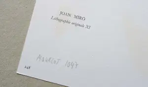 Joan Miro - La souris qui admirait - 1975 - Litografía original XI (band II) - Mourlot 1047 kopen? Bied vanaf 149!