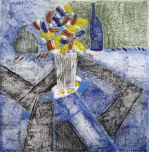 Louttre B. - Stilleven, aquatint ets met reliëfdruk verkocht voor € 50!